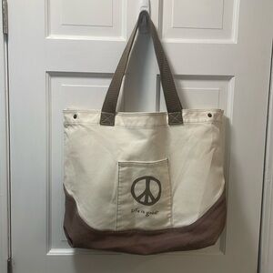 Life is good canvas tote bag